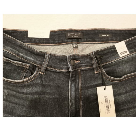 Plus/Reg Judy Blue Dark Tapered Slim Fit Jeans 2.0 - Picture 4 of 4